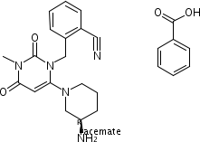 850649-62-6 2-[6-[3(R)-Aminopiperidin-1-yl]-3-methyl-2,4-dioxo-1,2,3,4-tetrahydropyrimidin-1-ylmethyl]benzo<em></em>nitrile benzoate